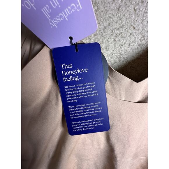 NWT HoneyLove PETITE Liftwear Cami Bodysuit Sand Shapewear Beige Compression XL - Picture 9 of 15